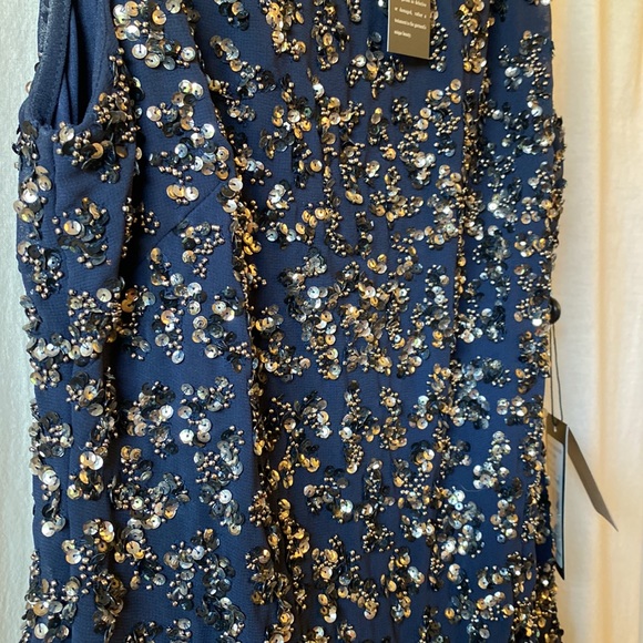NWT Adrianna Papell navy beaded dress size 4 - Picture 7 of 9